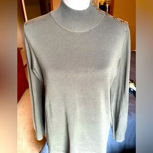 Calvin Klein crewneck button detail sweater NWOT olive green color size medium